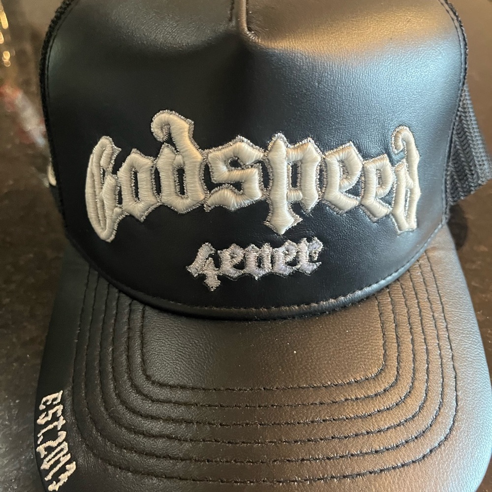 Black and Silver Godspeed Trucker Hat